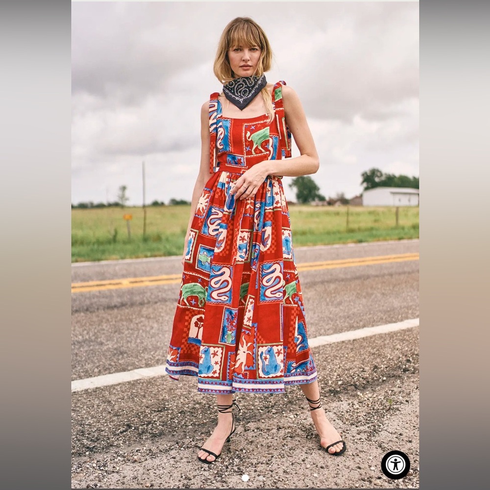Hunter Bell Quincy Dress in Santa Fe Size 12 NWT Red Multi